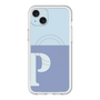 スリムプロテクションプレミアムケース with MagSafe［ オリジナル - initial two tone - P blue ］