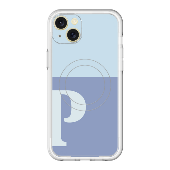 スリムプロテクションプレミアムケース with MagSafe［ オリジナル - initial two tone - P blue ］