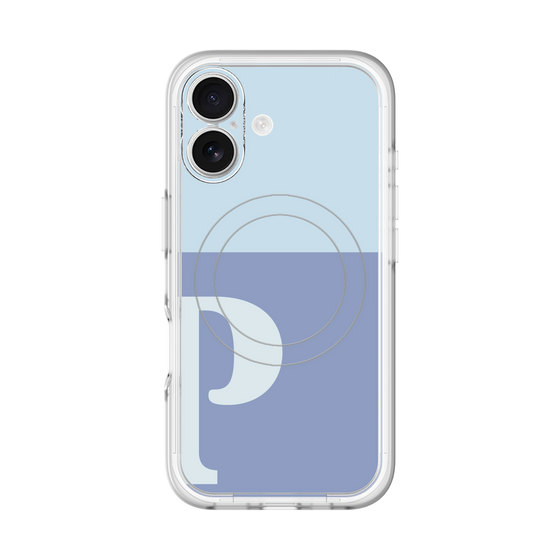 スリムプロテクションプレミアムケース with MagSafe［ オリジナル - initial two tone - P blue ］