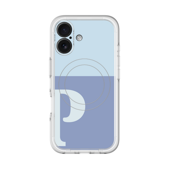 スリムプロテクションプレミアムケース with MagSafe［ オリジナル - initial two tone - P blue ］
