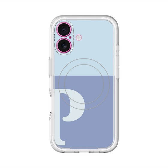 スリムプロテクションプレミアムケース with MagSafe［ オリジナル - initial two tone - P blue ］