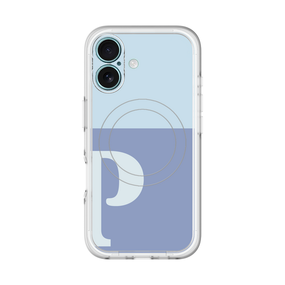 スリムプロテクションプレミアムケース with MagSafe［ オリジナル - initial two tone - P blue ］