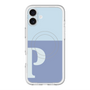 スリムプロテクションプレミアムケース with MagSafe［ オリジナル - initial two tone - P blue ］