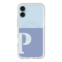 スリムプロテクションプレミアムケース with MagSafe［ オリジナル - initial two tone - P blue ］