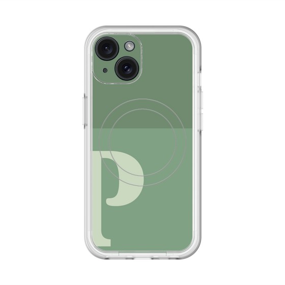 スリムプロテクションプレミアムケース with MagSafe［ オリジナル - initial two tone - P green ］