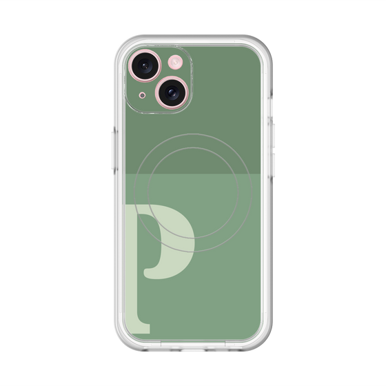 スリムプロテクションプレミアムケース with MagSafe［ オリジナル - initial two tone - P green ］