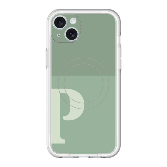 スリムプロテクションプレミアムケース with MagSafe［ オリジナル - initial two tone - P green ］