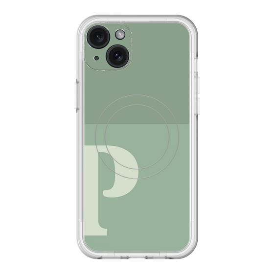 スリムプロテクションプレミアムケース with MagSafe［ オリジナル - initial two tone - P green ］