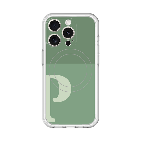 スリムプロテクションプレミアムケース with MagSafe［ オリジナル - initial two tone - P green ］