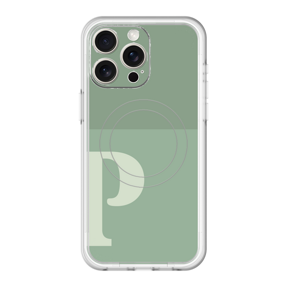 スリムプロテクションプレミアムケース with MagSafe［ オリジナル - initial two tone - P green ］