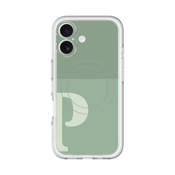 スリムプロテクションプレミアムケース with MagSafe［ オリジナル - initial two tone - P green ］
