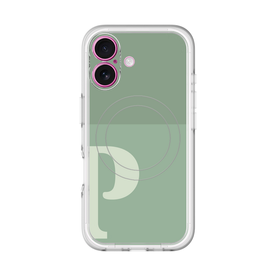 スリムプロテクションプレミアムケース with MagSafe［ オリジナル - initial two tone - P green ］