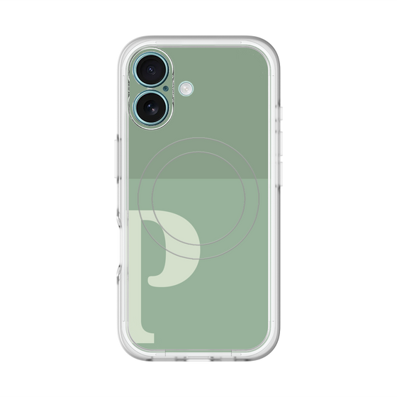 スリムプロテクションプレミアムケース with MagSafe［ オリジナル - initial two tone - P green ］