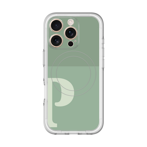 スリムプロテクションプレミアムケース with MagSafe［ オリジナル - initial two tone - P green ］