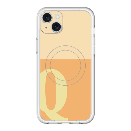 スリムプロテクションプレミアムケース with MagSafe［ オリジナル - initial two tone - Q orange ］