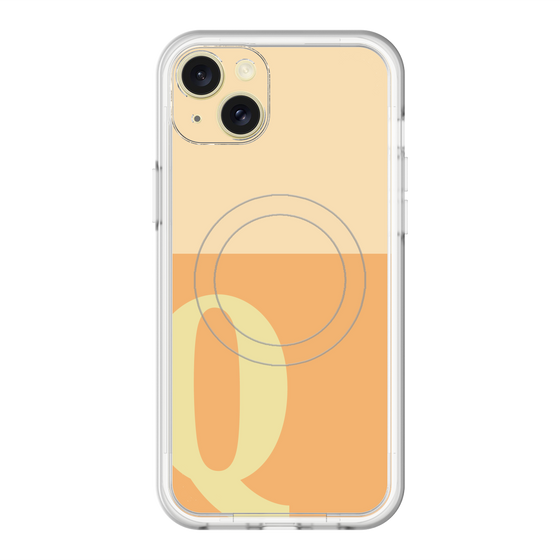スリムプロテクションプレミアムケース with MagSafe［ オリジナル - initial two tone - Q orange ］