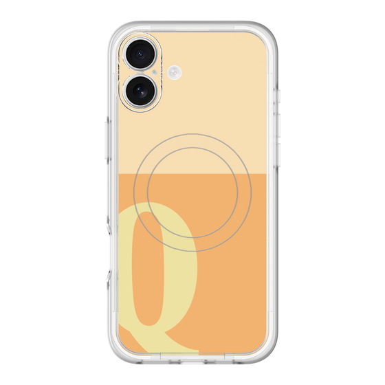 スリムプロテクションプレミアムケース with MagSafe［ オリジナル - initial two tone - Q orange ］