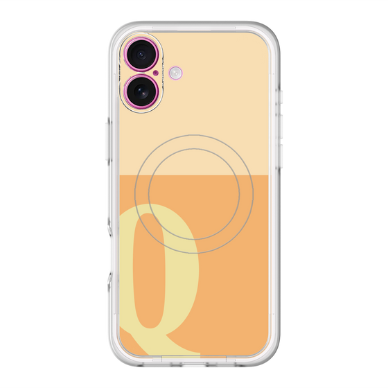 スリムプロテクションプレミアムケース with MagSafe［ オリジナル - initial two tone - Q orange ］