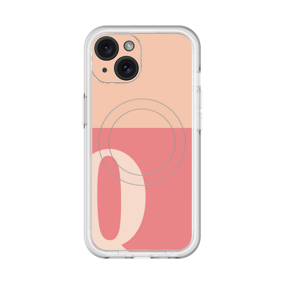 スリムプロテクションプレミアムケース with MagSafe［ オリジナル - initial two tone - Q pink ］