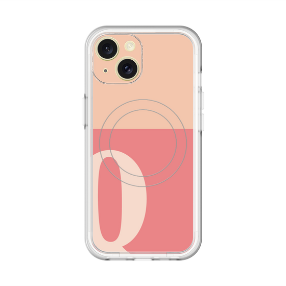 スリムプロテクションプレミアムケース with MagSafe［ オリジナル - initial two tone - Q pink ］