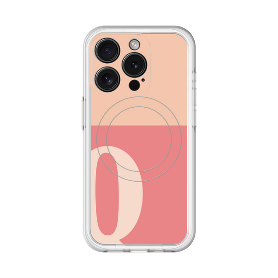 スリムプロテクションプレミアムケース with MagSafe［ オリジナル - initial two tone - Q pink ］