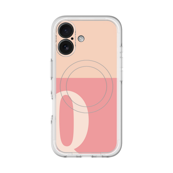 スリムプロテクションプレミアムケース with MagSafe［ オリジナル - initial two tone - Q pink ］