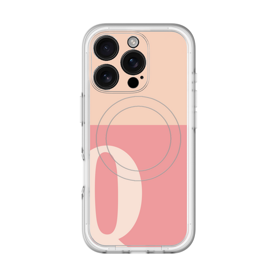 スリムプロテクションプレミアムケース with MagSafe［ オリジナル - initial two tone - Q pink ］