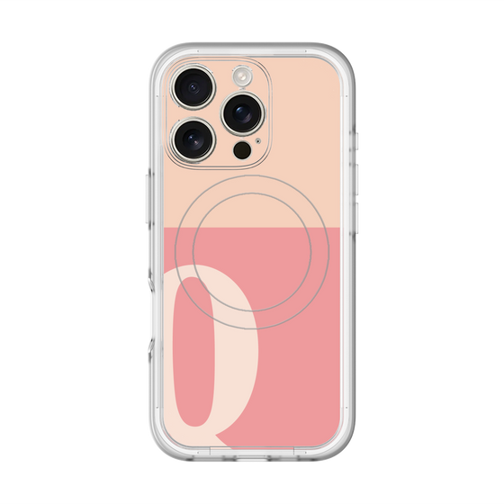 スリムプロテクションプレミアムケース with MagSafe［ オリジナル - initial two tone - Q pink ］