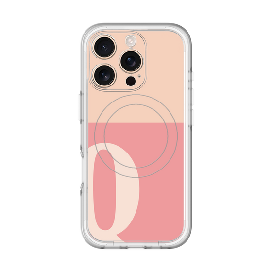スリムプロテクションプレミアムケース with MagSafe［ オリジナル - initial two tone - Q pink ］