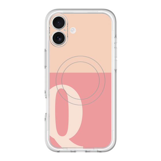 スリムプロテクションプレミアムケース with MagSafe［ オリジナル - initial two tone - Q pink ］