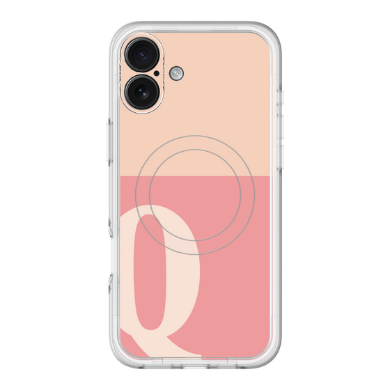 スリムプロテクションプレミアムケース with MagSafe［ オリジナル - initial two tone - Q pink ］