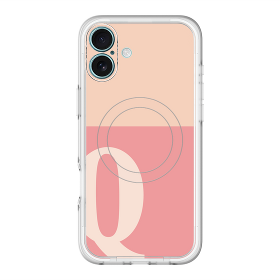 スリムプロテクションプレミアムケース with MagSafe［ オリジナル - initial two tone - Q pink ］