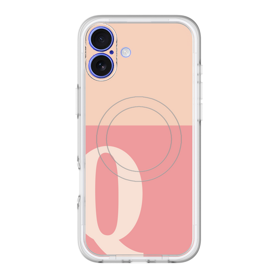 スリムプロテクションプレミアムケース with MagSafe［ オリジナル - initial two tone - Q pink ］