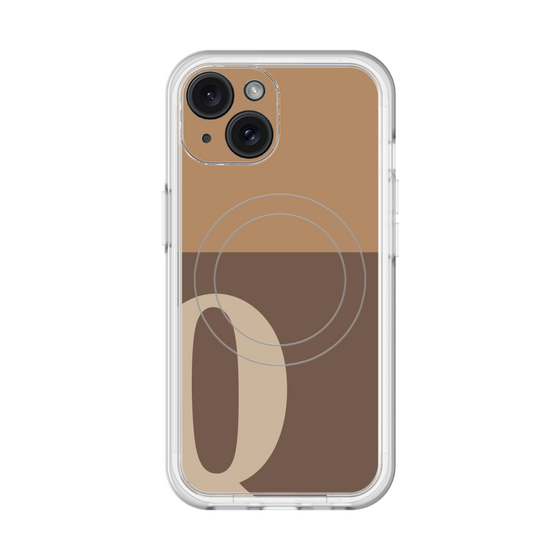 スリムプロテクションプレミアムケース with MagSafe［ オリジナル - initial two tone - Q brown ］
