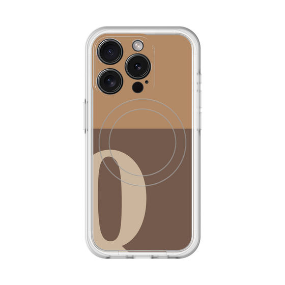 スリムプロテクションプレミアムケース with MagSafe［ オリジナル - initial two tone - Q brown ］