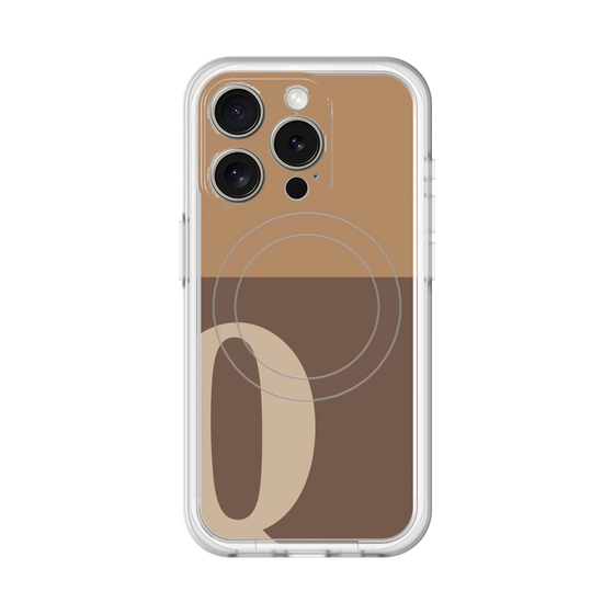 スリムプロテクションプレミアムケース with MagSafe［ オリジナル - initial two tone - Q brown ］