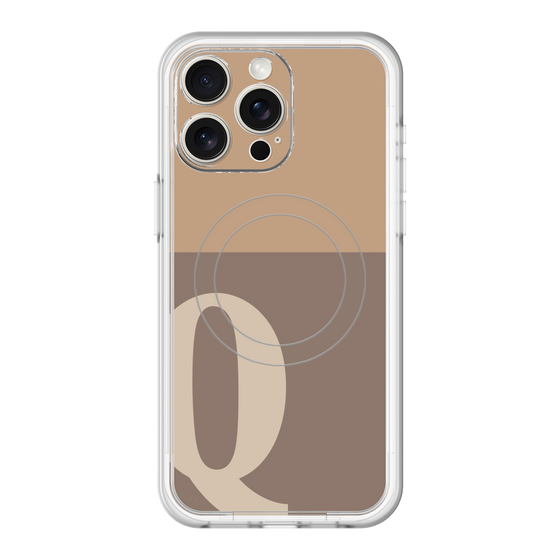 スリムプロテクションプレミアムケース with MagSafe［ オリジナル - initial two tone - Q brown ］