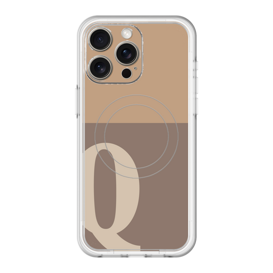 スリムプロテクションプレミアムケース with MagSafe［ オリジナル - initial two tone - Q brown ］