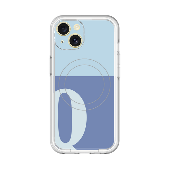 スリムプロテクションプレミアムケース with MagSafe［ オリジナル - initial two tone - Q blue ］