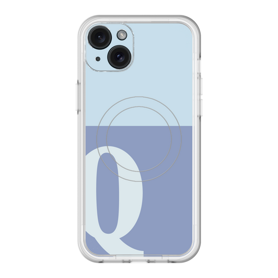スリムプロテクションプレミアムケース with MagSafe［ オリジナル - initial two tone - Q blue ］