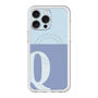 スリムプロテクションプレミアムケース with MagSafe［ オリジナル - initial two tone - Q blue ］