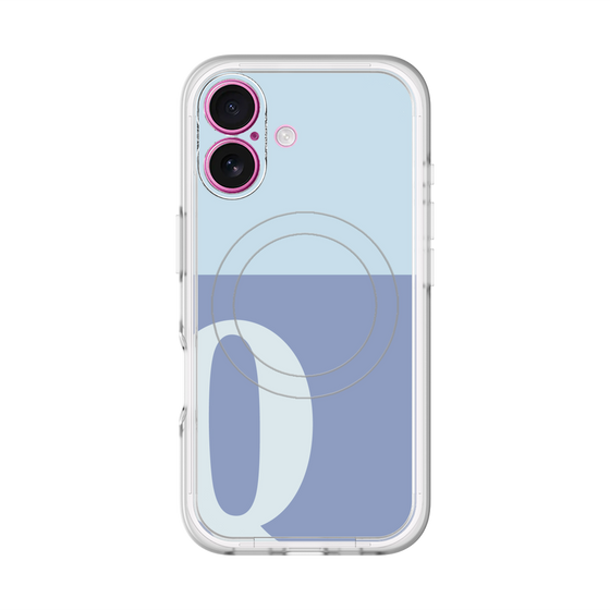 スリムプロテクションプレミアムケース with MagSafe［ オリジナル - initial two tone - Q blue ］