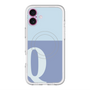 スリムプロテクションプレミアムケース with MagSafe［ オリジナル - initial two tone - Q blue ］