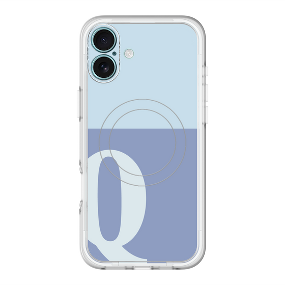 スリムプロテクションプレミアムケース with MagSafe［ オリジナル - initial two tone - Q blue ］
