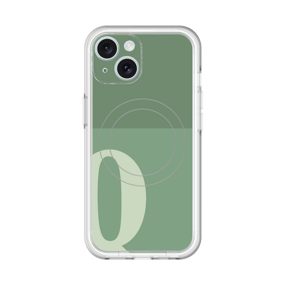 スリムプロテクションプレミアムケース with MagSafe［ オリジナル - initial two tone - Q green ］