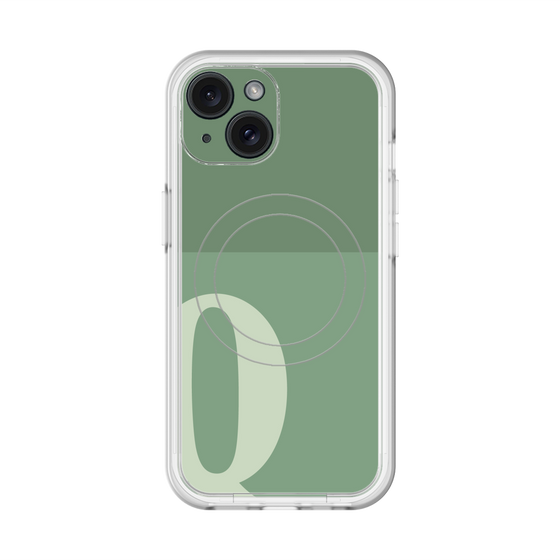スリムプロテクションプレミアムケース with MagSafe［ オリジナル - initial two tone - Q green ］