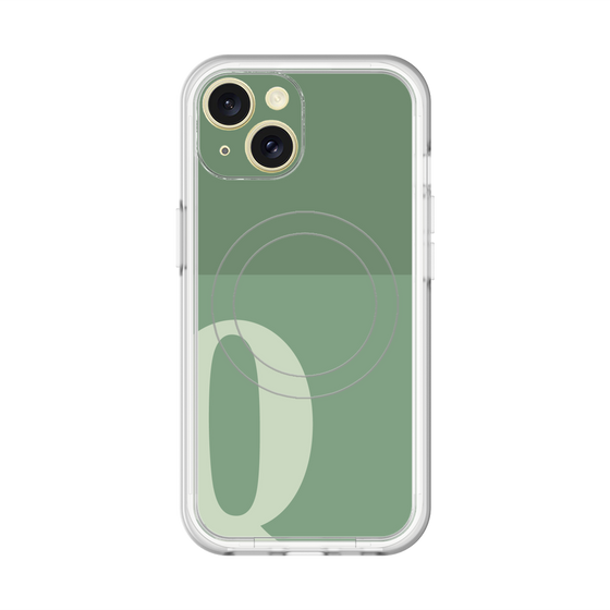 スリムプロテクションプレミアムケース with MagSafe［ オリジナル - initial two tone - Q green ］