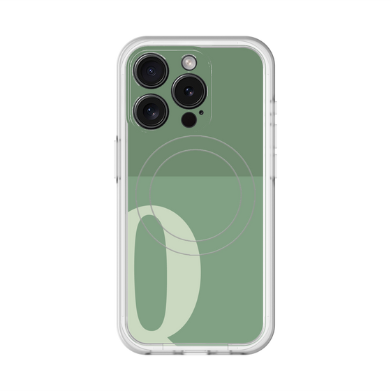 スリムプロテクションプレミアムケース with MagSafe［ オリジナル - initial two tone - Q green ］