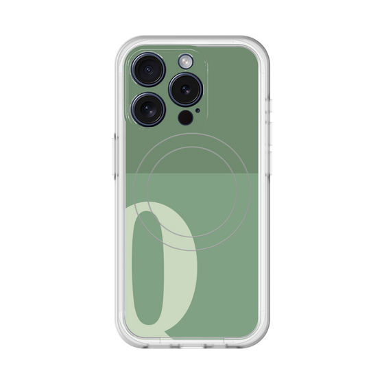 スリムプロテクションプレミアムケース with MagSafe［ オリジナル - initial two tone - Q green ］
