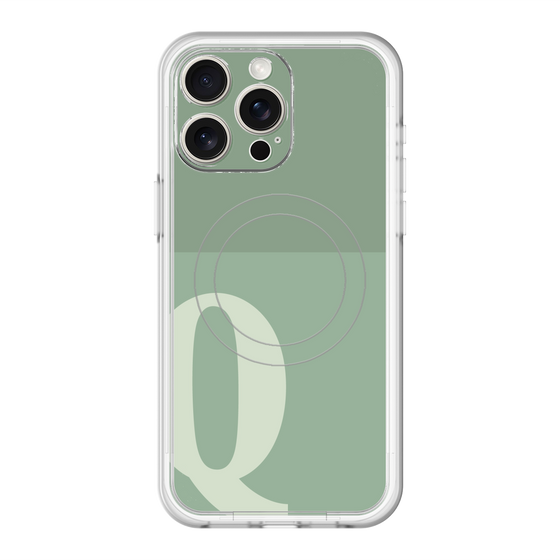スリムプロテクションプレミアムケース with MagSafe［ オリジナル - initial two tone - Q green ］